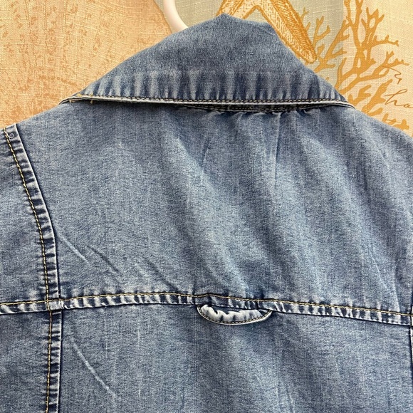 New Induldge W/ Style Denim Jean Dress Western Lightweight Button Down Maxi - Picture 7 of 10